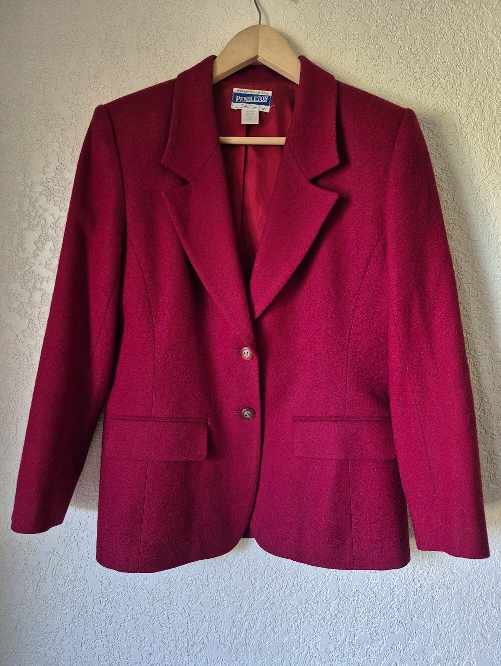 Vintage Pendleton Jacket 100% Virgin Wool RED Women's Size 6 Petite